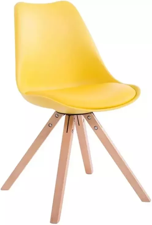 Clp Toulouse Eetkamerstoel Vierkant frame Kunstleer geel natura (eik) - Foto 3