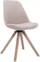 Clp Design retro bezoekersstoel TROYES SQUARE loft chair draaibare kuipstoel stof Crème Kleur onderstel natura (eiken) - Thumbnail 1