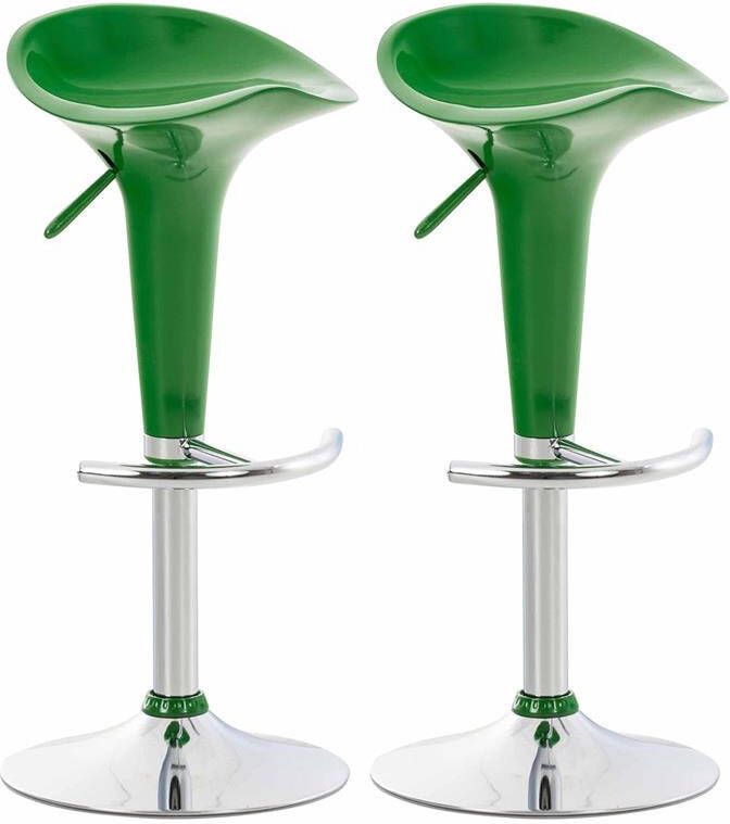 Clp Saddle Set van 2 barkrukken Verstelbaar Voetsteun Kunststof groen
