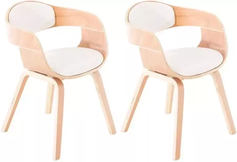 CLP Set van 2 Eetkamerstoelen Kingston Natura Frame Kunstleer