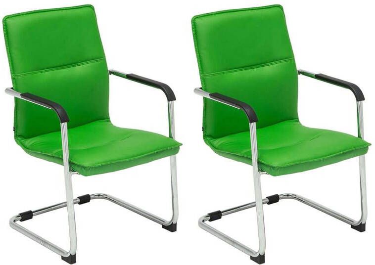 Clp Seattle Set van 2 bezoekersstoelen Kunstleer groen