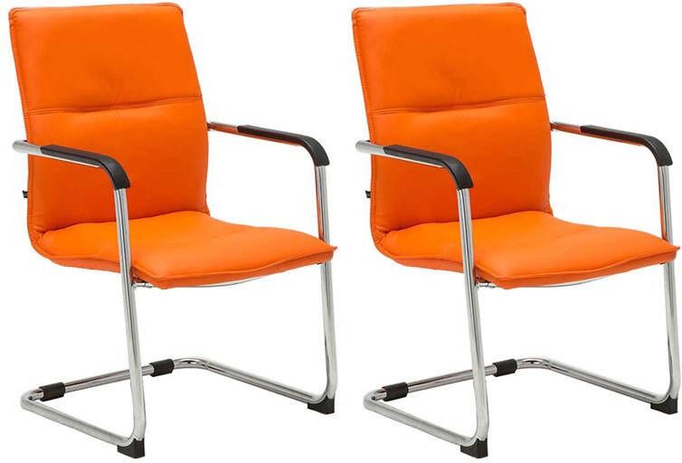 Clp Seattle Set van 2 bezoekersstoelen Kunstleer oranje
