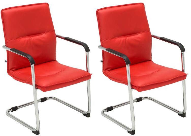 Clp Seattle Set van 2 bezoekersstoelen Kunstleer rood