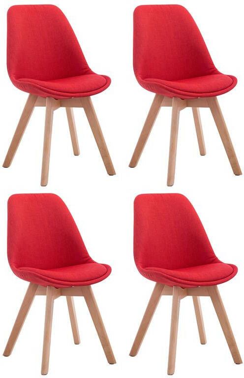 CLP Set van 4 eetkamerstoelen Borneo V2 Natura Frame Stof - Foto 2