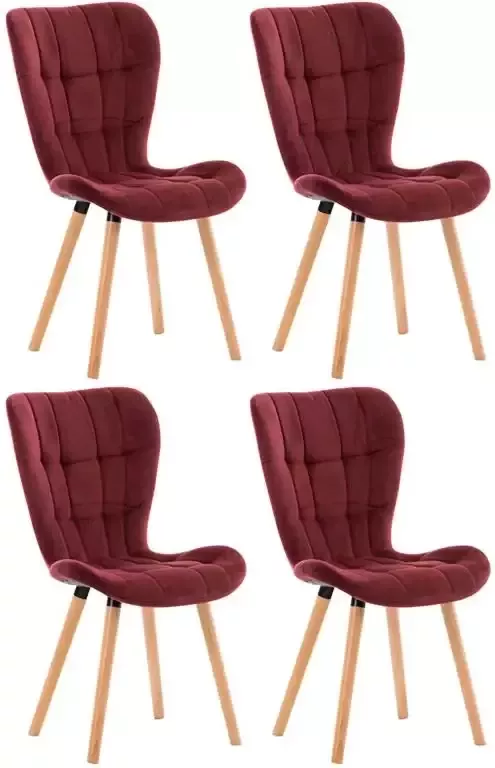 CLP Set van 4 Eetkamerstoelen Elda Fluweel - Foto 2