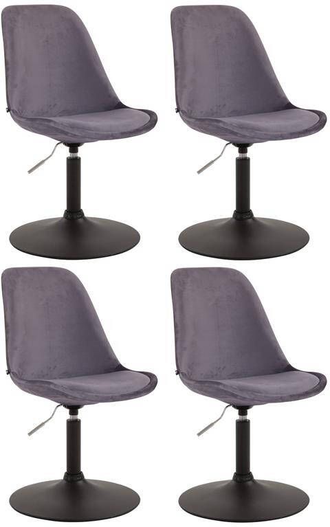 CLP Set van 4 eetkamerstoelen Maverick Zwart frame Fluweel
