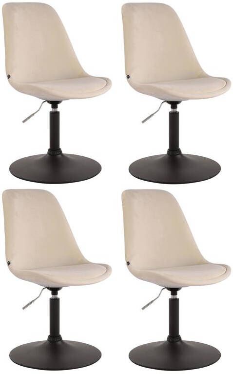 CLP Set van 4 eetkamerstoelen Maverick Zwart frame Fluweel