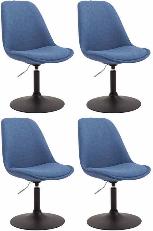 CLP Set van 4 eetkamerstoelen Maverick Zwart frame Stof