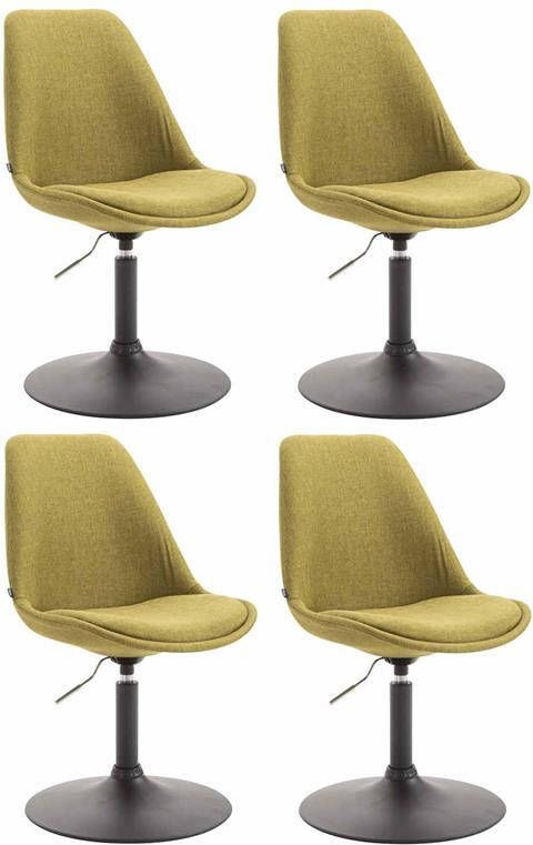 CLP Set van 4 eetkamerstoelen Maverick Zwart frame Stof