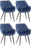 CLP Set van 4 eetkamerstoelen Tanna Fluweel - Thumbnail 1