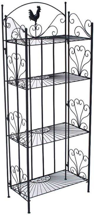 CLP Mia Plantenrek buiten binnen Plantentrap inklapbaar- Bloemenrek Plantenetagere Plantenladder Vier Etages zwart - Foto 3