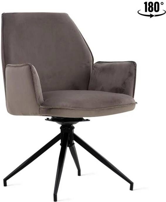 Relaxt Wonen Eetkamerstoel Jill Velvet Antraciet Set van 2 stuks - Foto 3