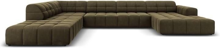 Cosmopolitan Design Chicago U-bank Hoek Links Velvet Olijfgroen