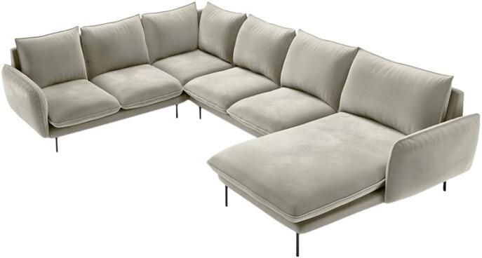 Cosmopolitan Design Vienna U-bank met Hoek Links Velvet Beige