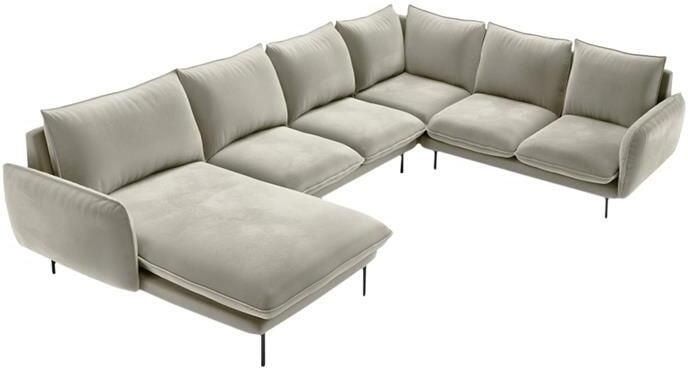 Cosmopolitan Design Vienna U-bank met Hoek Rechts Velvet Beige