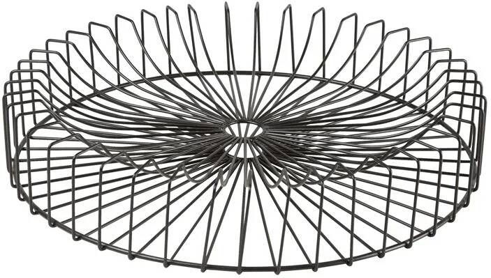 Cosy & Trendy Fruitmand-fruitschaal metaal zwart 40 x 6 cm