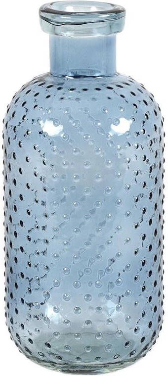 Countryfield Bloemenvaas Cactus Dots blauw glas D11 x H24 cm - Foto 2