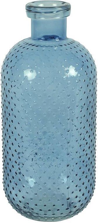 Countryfield Bloemenvaas Cactus Dots blauw glas D15 x H35 cm