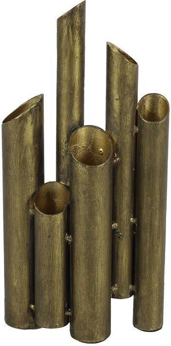 Countryfield Bloemenvaas Flute metaal|nikkel goud 5 x 15 x 30 cm