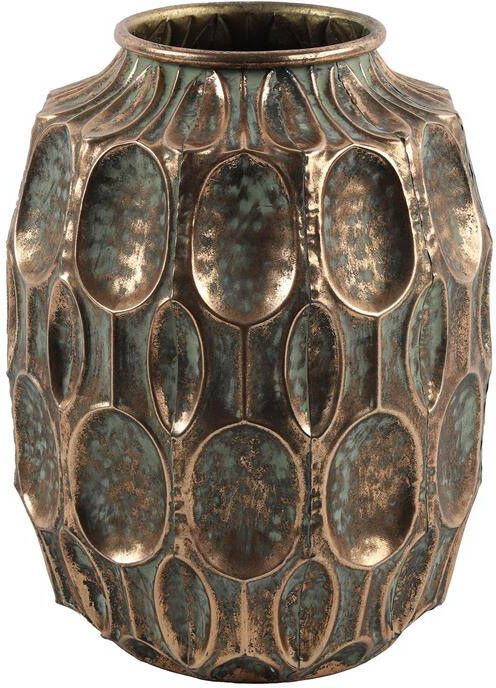 Countryfield bloemenvaas koper metaal Art Deco D27 x H34 cm