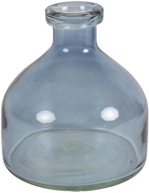 Countryfield Bloemenvaas Low Bottle blauw glas H20 cm