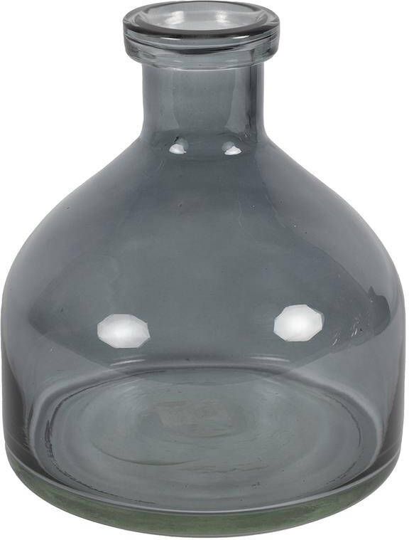 Countryfield Bloemenvaas Low Bottle donkergrijs glas H20 cm