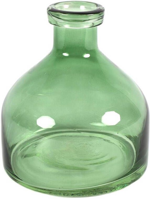 Countryfield Bloemenvaas Low Bottle groen glas H20 cmA