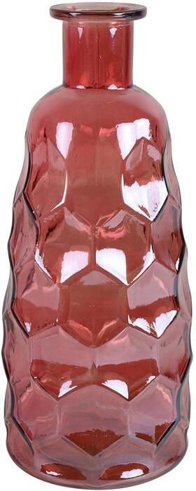 Countryfield Art Deco vaas donkerroze transparant glas 12 x 30cm