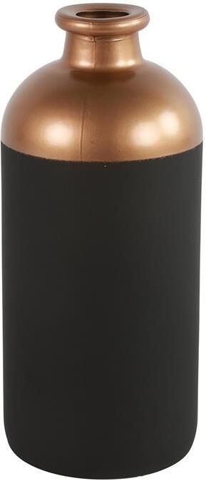 Countryfield Bloemen|deco vaas zwart|koper glas 11 x 25 cm