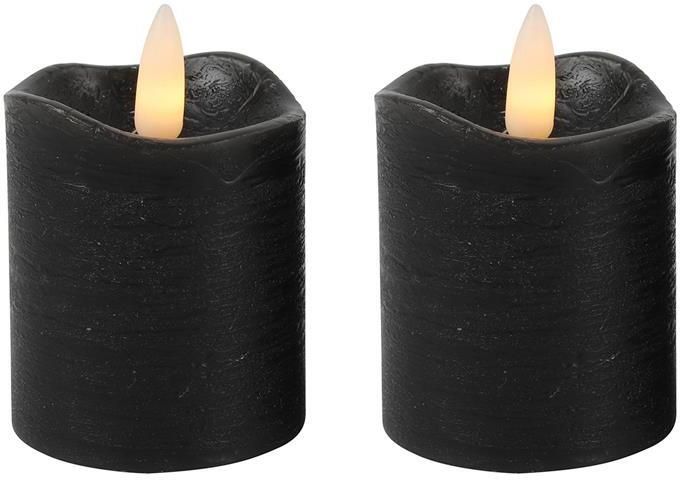 Countryfield LED kaarsen|stompkaarsenen 2x st zwart H7 2 cm