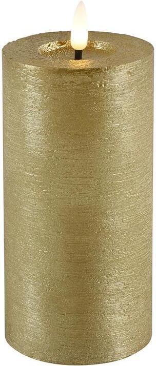 Countryfield LED kaars|stompkaars goud D7 5 x H15 cm timer