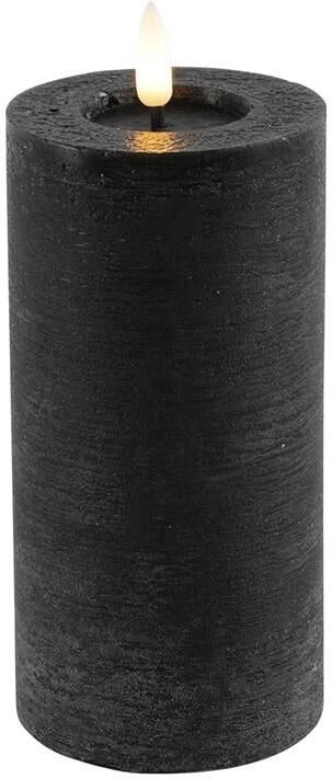 Countryfield LED kaars|stompkaars zwart D7 5 x H15 cm timer