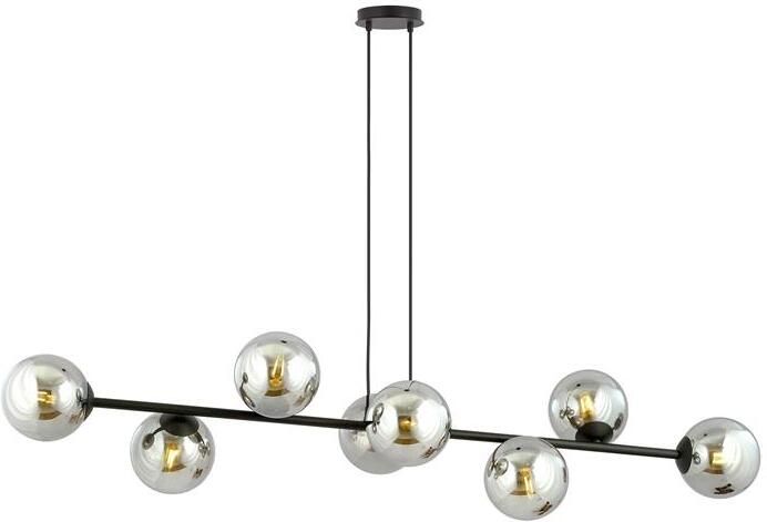 Cozyhouse Zwarte hanglamp eettafel Valentino 8-lichts