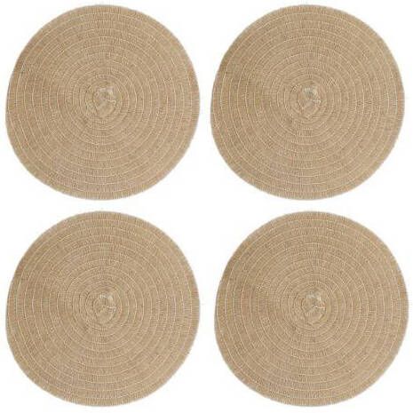 Creative Tops Placemats Rond Set van 4 Stuks Geweven Naturel C