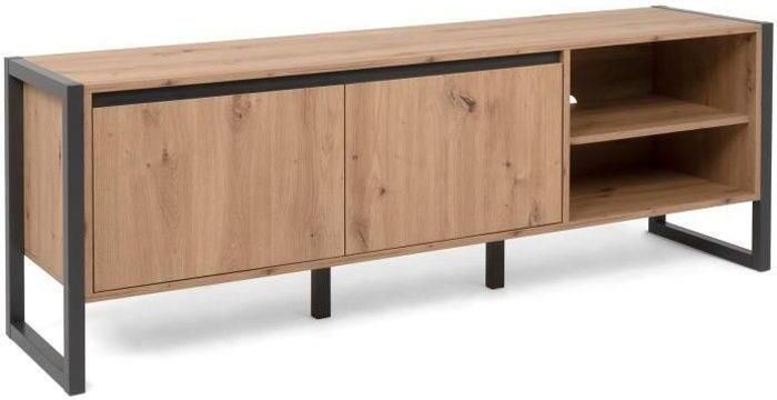 CaliCosy Finori- TV Meubel Tv-meubel Damon 2 deuren 160cm Bruin; Antraciet - Foto 2