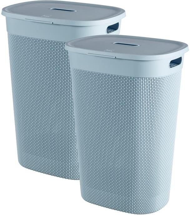 Curver Filo Wasmand met deksel 55L 2 stuks Blauw|Grijs