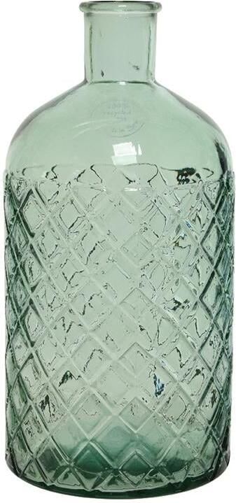 Decoris Vaas lichtgroen gerecycled glas D14xH28 cm