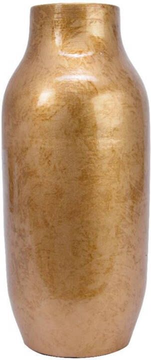 Decoris Vaas antiek look goudkleurig keramiek D24 x H60 cm