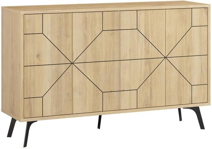 Decortie Calicosy Dressoir met 4 deuren DUNE B123 cm Eikenlook - Foto 2