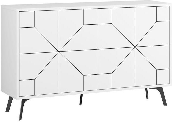 Decortie Calicosy Dressoir met 4 deuren DUNE B123 cm Wit - Foto 2