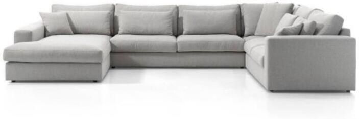 DÉJA Living U-Bank Lichtgrijs Stof 382x287x89cm Arden