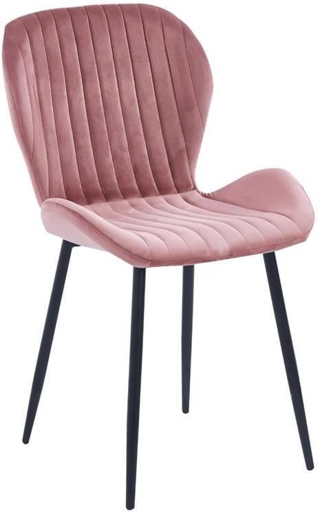 DS4U Giulia Eetkamerstoel Velvet Roze Luxe design Comfortabele zitting set van 4 - Foto 3