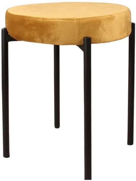 DS4U Mika kruk poef hocker velvet velours stof goud geel - Foto 2