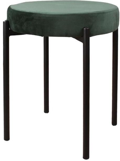 DS4U Mika kruk poef hocker velvet velours stof groen - Foto 2