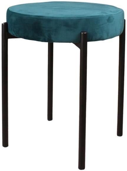 DS4U Mika kruk poef hocker velvet velours stof petrol blauw - Foto 2