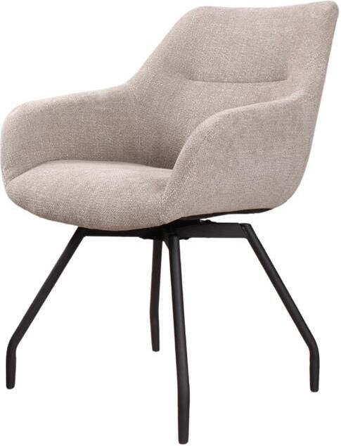 DS4U Rosario eetkamerstoel met zwarte poot beige - Foto 2