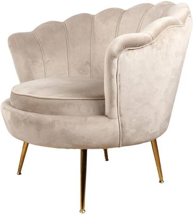 DS4U fauteuil Feliz stoel lounge stoel velvet velours fluweel met armleuning champagne
