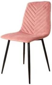 DS4U Gaby eetkamerstoel Velvet Roze Luxe design Comfortabel zitvlak Stijlvolle toevoeging aan uw interieur set van 4 - Foto 3