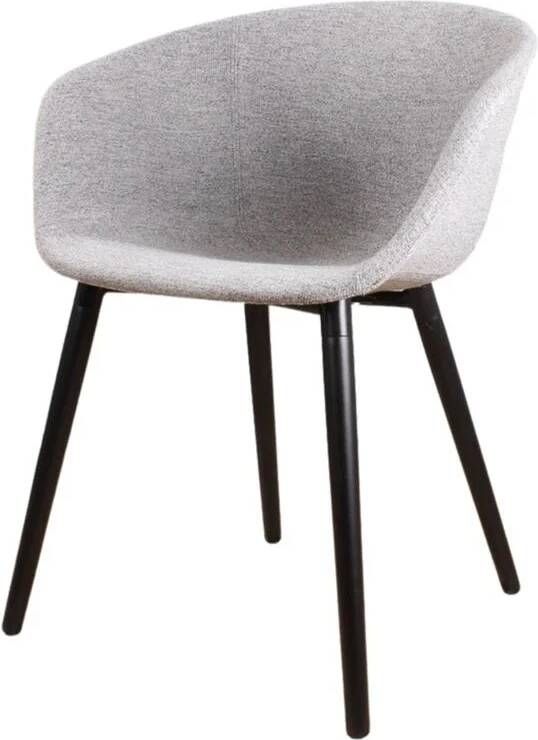 DS4U Liva Eetkamerstoel Stof Grijs Vriendelijk Strak en Comfortabel Optimaal Comfort Geweven Stof voor een Moderne en Trendy Look Luxueuze Uitstraling Vier Zwarte Metalen Poten Creëer een Unieke Uitstraling met Kleurcombinaties - Foto 3