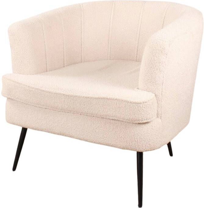 DS4U Norah Fauteuil Teddy Ivoor Geliefd stijlvol en trendy Luxueuze uitstraling Comfortabel dik zitkussen Hoog Zitcomfort Perfect voor woonkamer slaapkamer of hal Scherp geprijsd Past Vrijwel in Elke Woonstijl - Foto 2